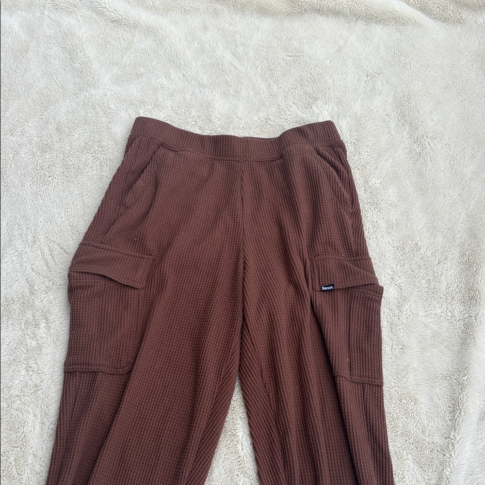 Bench Waffle Knit Cargo Joggers – Textured Loungecore | Size Medium - Picture 3 of 8